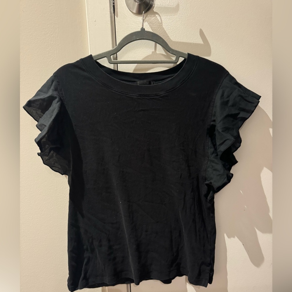 ATM Anthony Thomas Mellilo  Womens Fluted Sleeve Blouse Top Size S